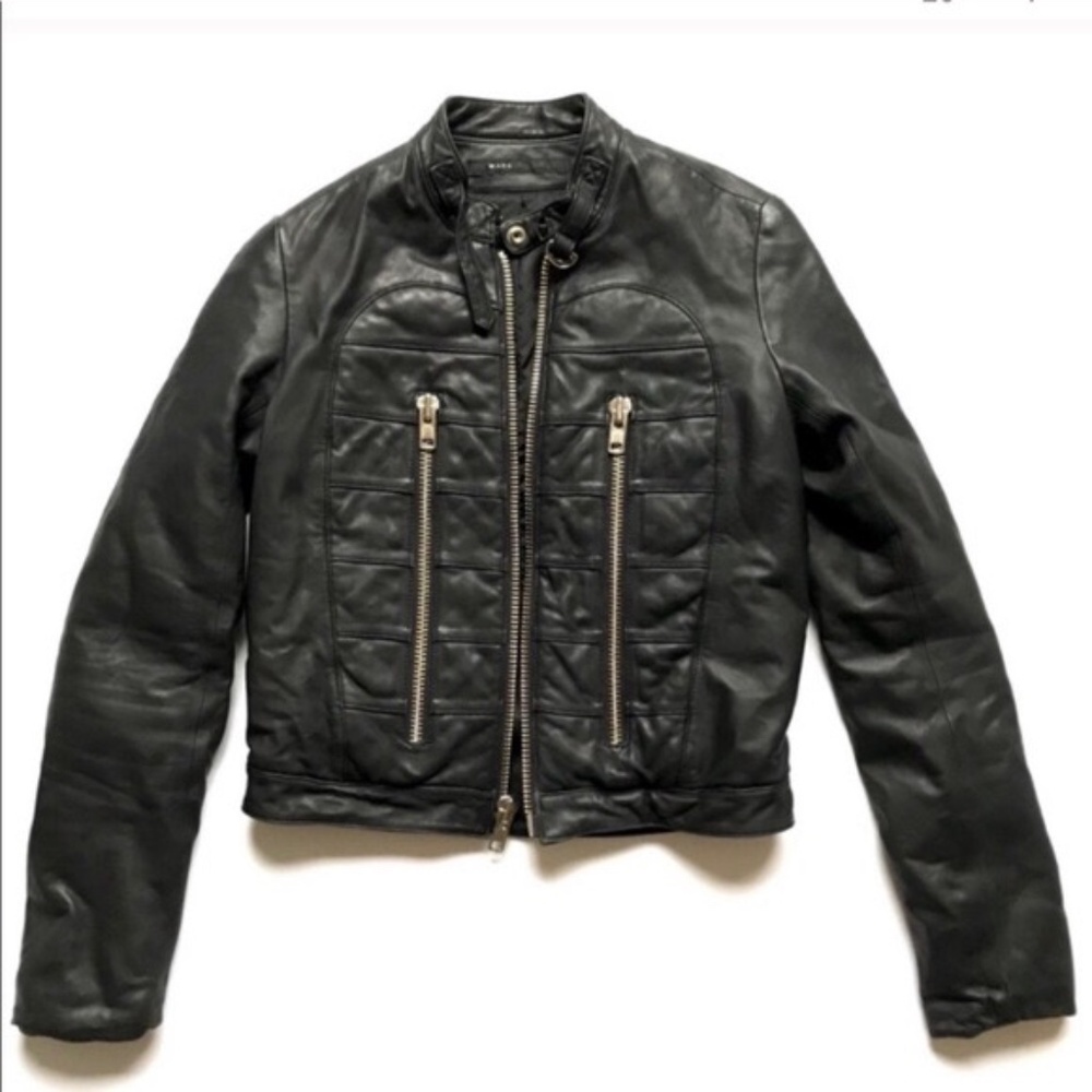 Marc Jacobs Quilted Leather Moto Jacket L